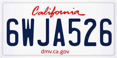 CA license plate 6WJA526