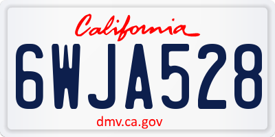 CA license plate 6WJA528
