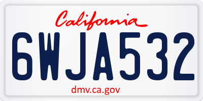 CA license plate 6WJA532