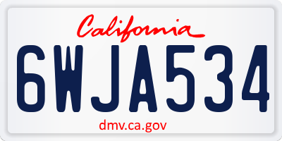 CA license plate 6WJA534