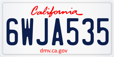 CA license plate 6WJA535