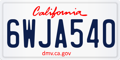 CA license plate 6WJA540