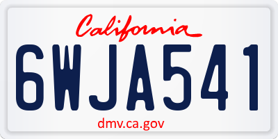 CA license plate 6WJA541
