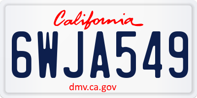 CA license plate 6WJA549