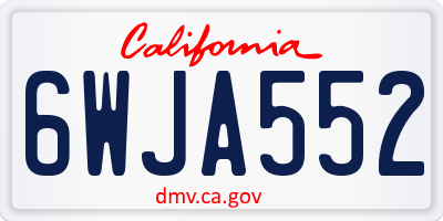 CA license plate 6WJA552