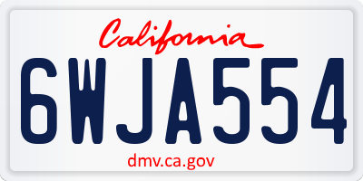 CA license plate 6WJA554
