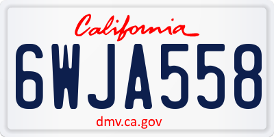 CA license plate 6WJA558