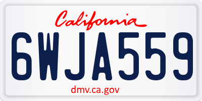 CA license plate 6WJA559
