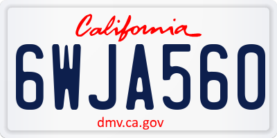 CA license plate 6WJA560