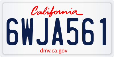 CA license plate 6WJA561