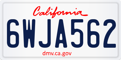 CA license plate 6WJA562