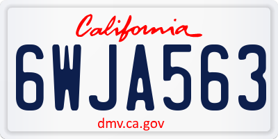 CA license plate 6WJA563