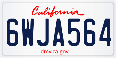 CA license plate 6WJA564