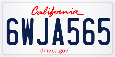 CA license plate 6WJA565