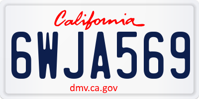 CA license plate 6WJA569