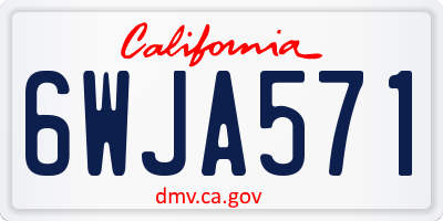 CA license plate 6WJA571