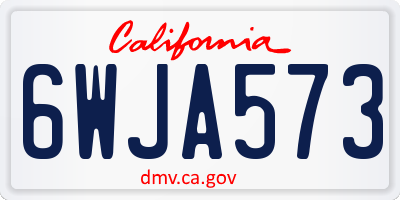 CA license plate 6WJA573