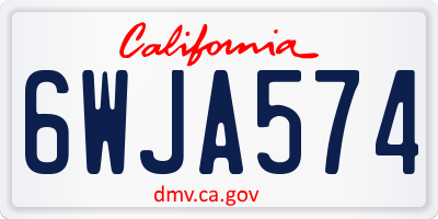 CA license plate 6WJA574