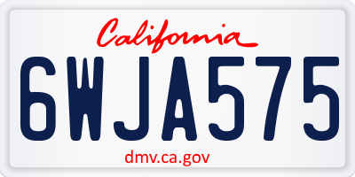 CA license plate 6WJA575