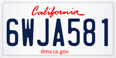 CA license plate 6WJA581