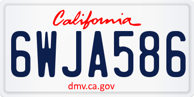 CA license plate 6WJA586