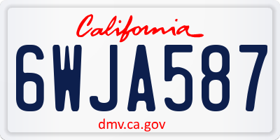 CA license plate 6WJA587