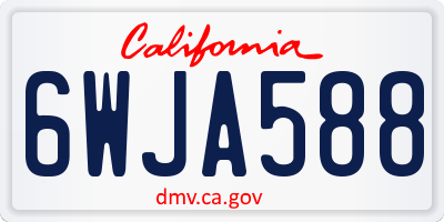 CA license plate 6WJA588