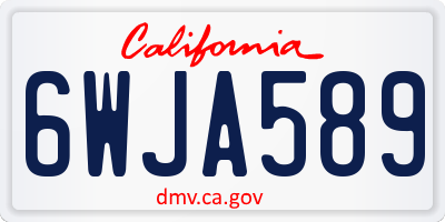 CA license plate 6WJA589