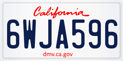 CA license plate 6WJA596