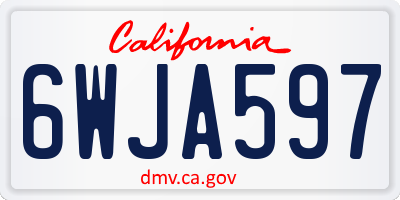 CA license plate 6WJA597