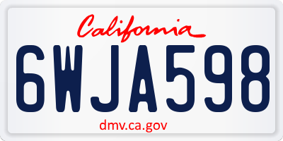 CA license plate 6WJA598