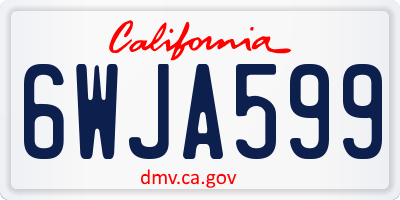 CA license plate 6WJA599