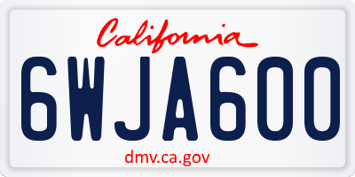 CA license plate 6WJA600