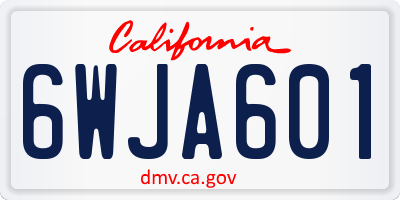 CA license plate 6WJA601