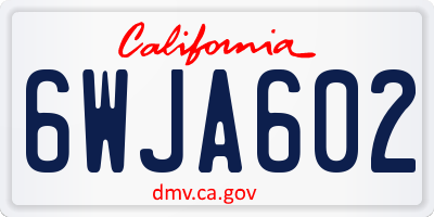 CA license plate 6WJA602