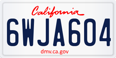 CA license plate 6WJA604