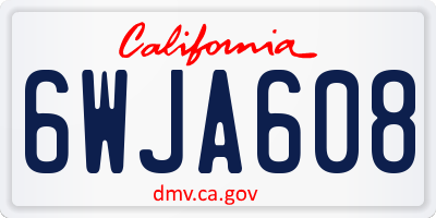 CA license plate 6WJA608