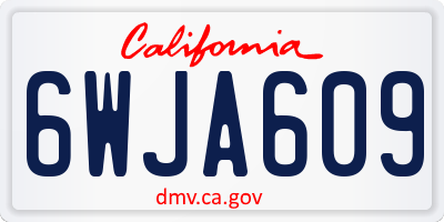 CA license plate 6WJA609