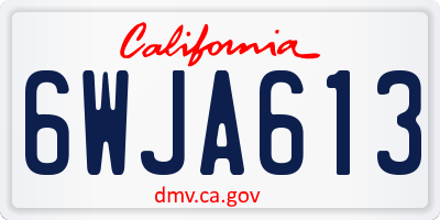 CA license plate 6WJA613