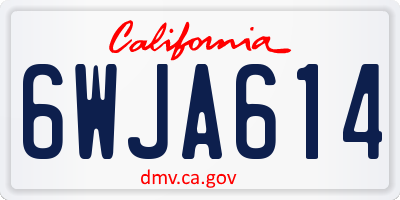 CA license plate 6WJA614