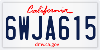 CA license plate 6WJA615