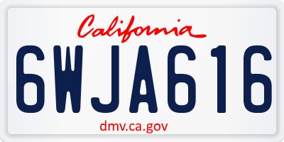 CA license plate 6WJA616