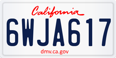 CA license plate 6WJA617