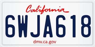 CA license plate 6WJA618
