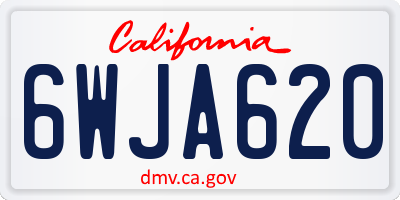 CA license plate 6WJA620