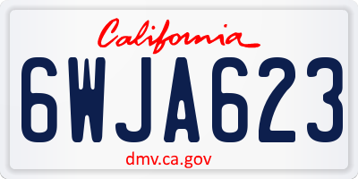 CA license plate 6WJA623