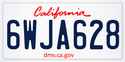 CA license plate 6WJA628