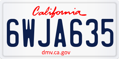 CA license plate 6WJA635