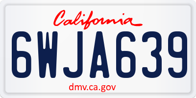 CA license plate 6WJA639