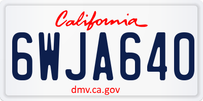 CA license plate 6WJA640